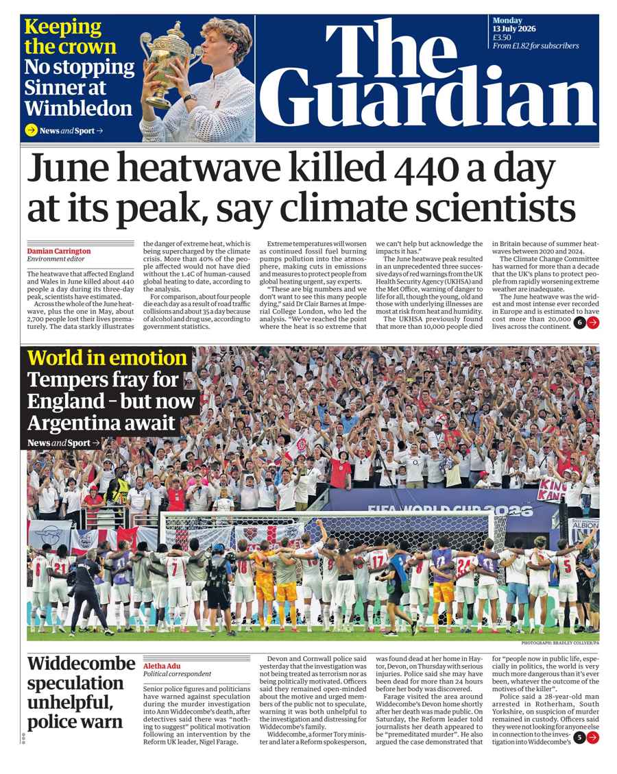 The Guardian Newspaper issue Monday, 13 July 2026