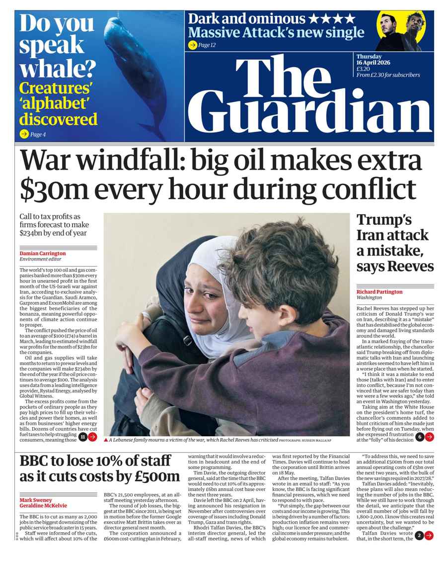 The Guardian Newspaper issue Thursday, 16 April 2026