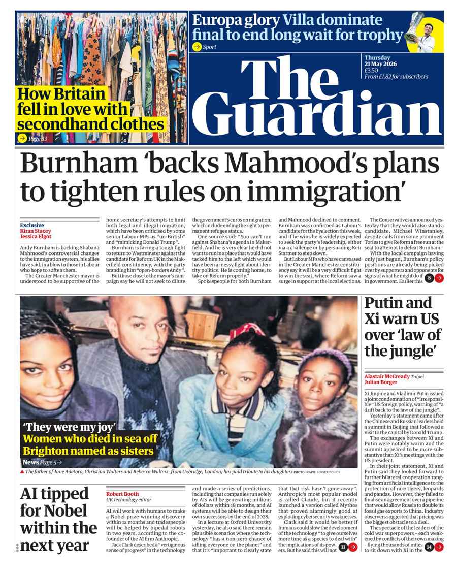 The Guardian Newspaper issue Thursday, 21 May 2026