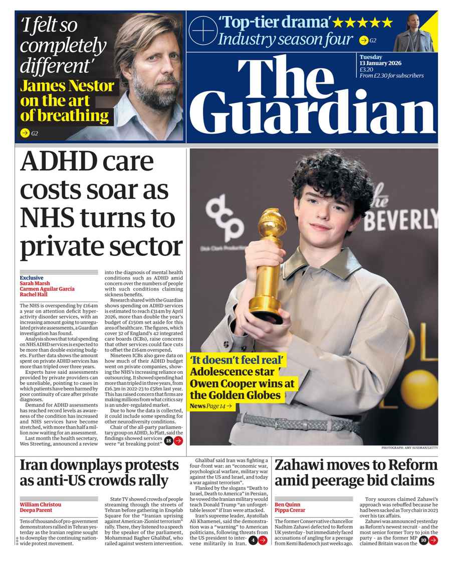 The Guardian Newspaper issue Tuesday, 13 January 2026
