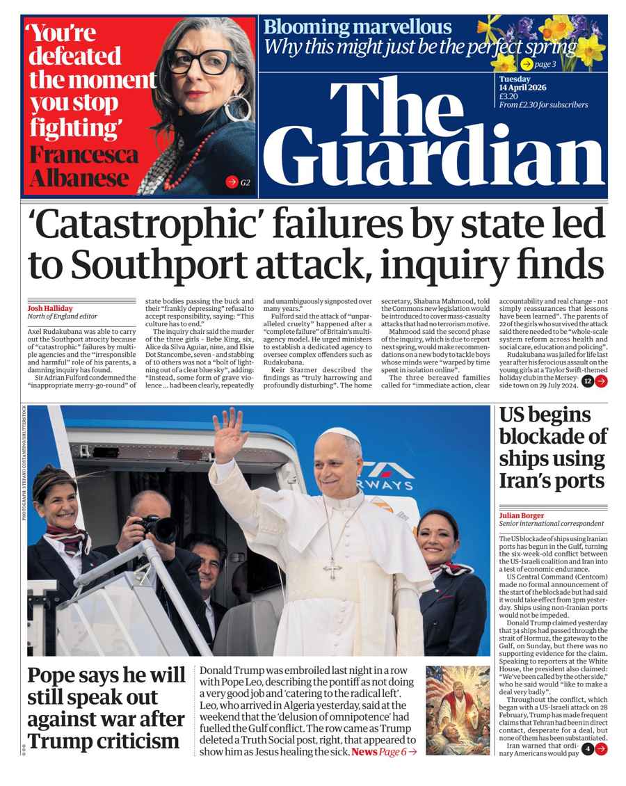 The Guardian Newspaper issue Tuesday, 14 April 2026