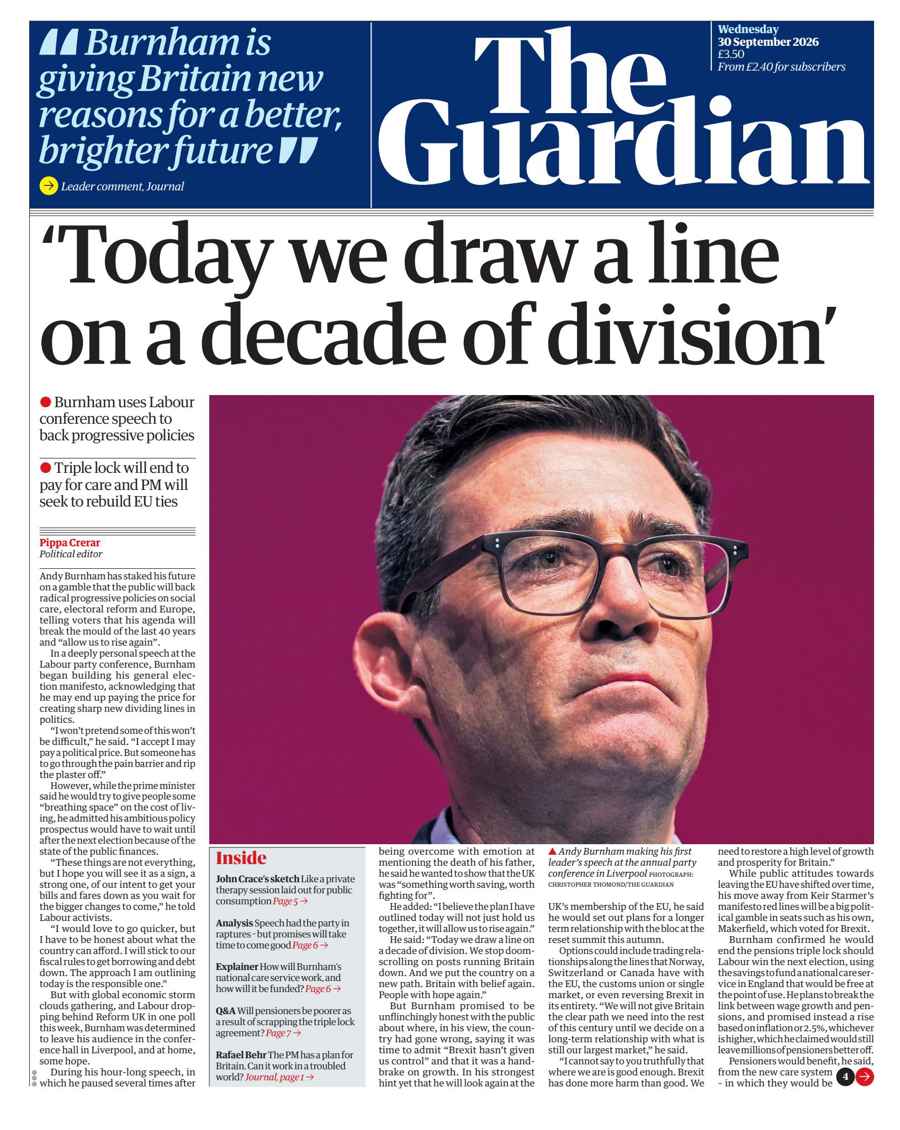 The Guardian Newspaper issue Wednesday, 30 September 2026