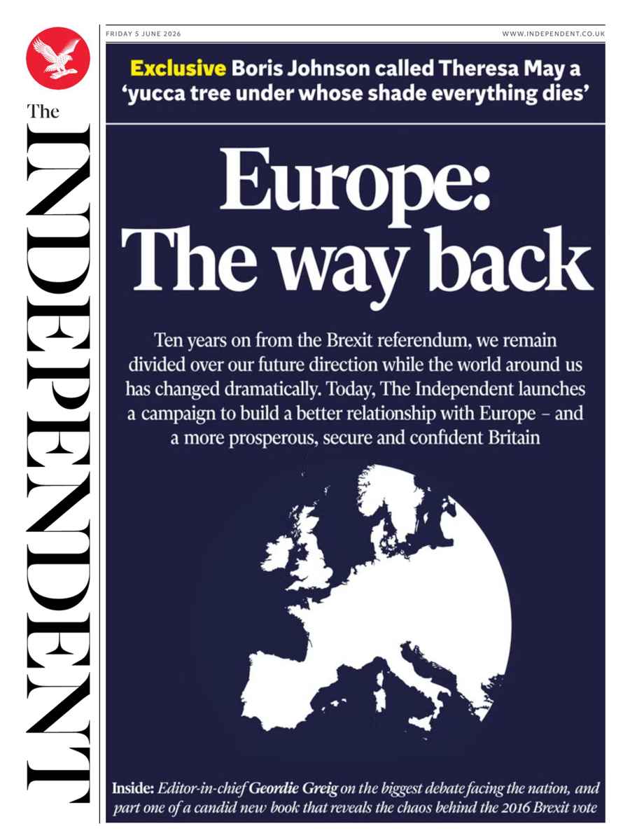 The Independent Daily Edition Newspaper issue Friday, 05 June 2026