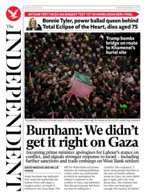 The Independent Daily Edition Newspaper 
                issue Friday, 10 July 2026