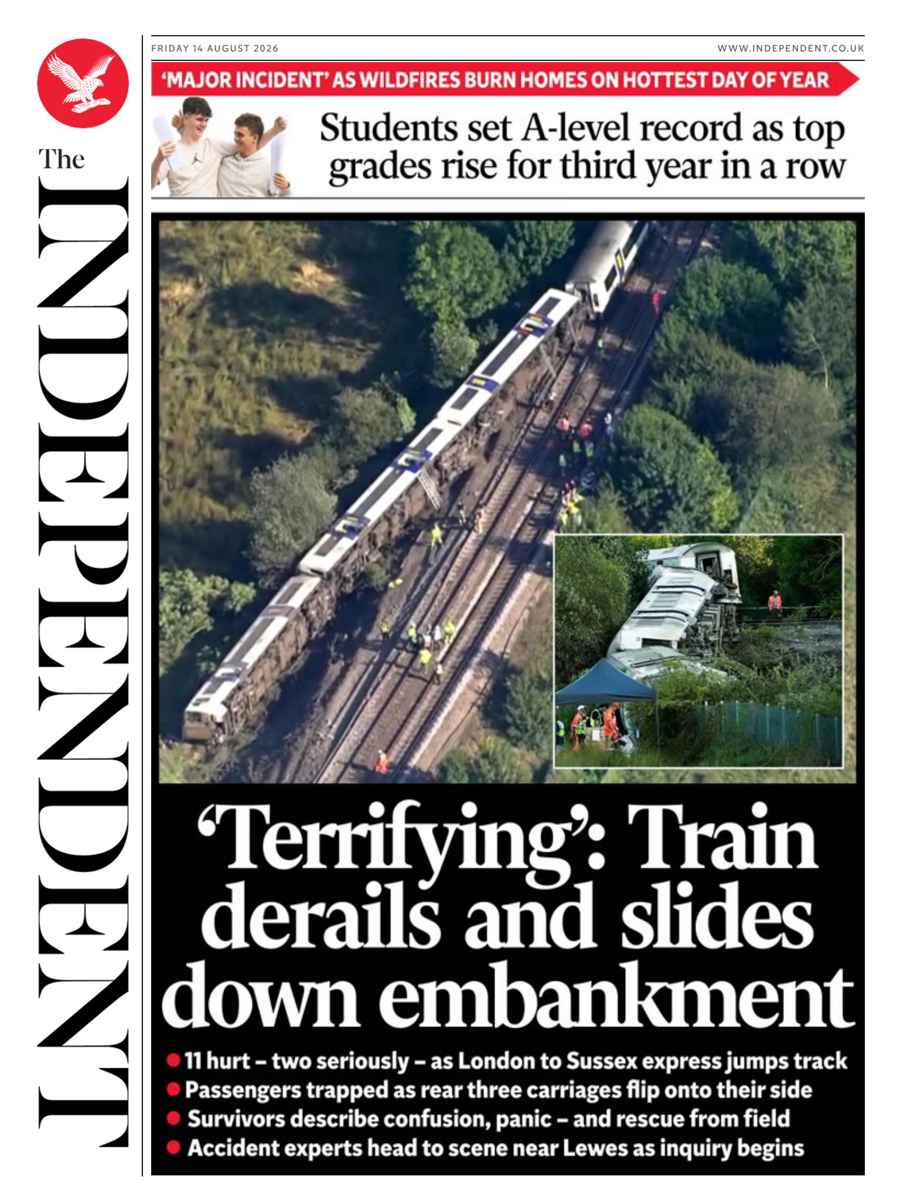 The Independent Daily Edition Newspaper issue Friday, 14 August 2026