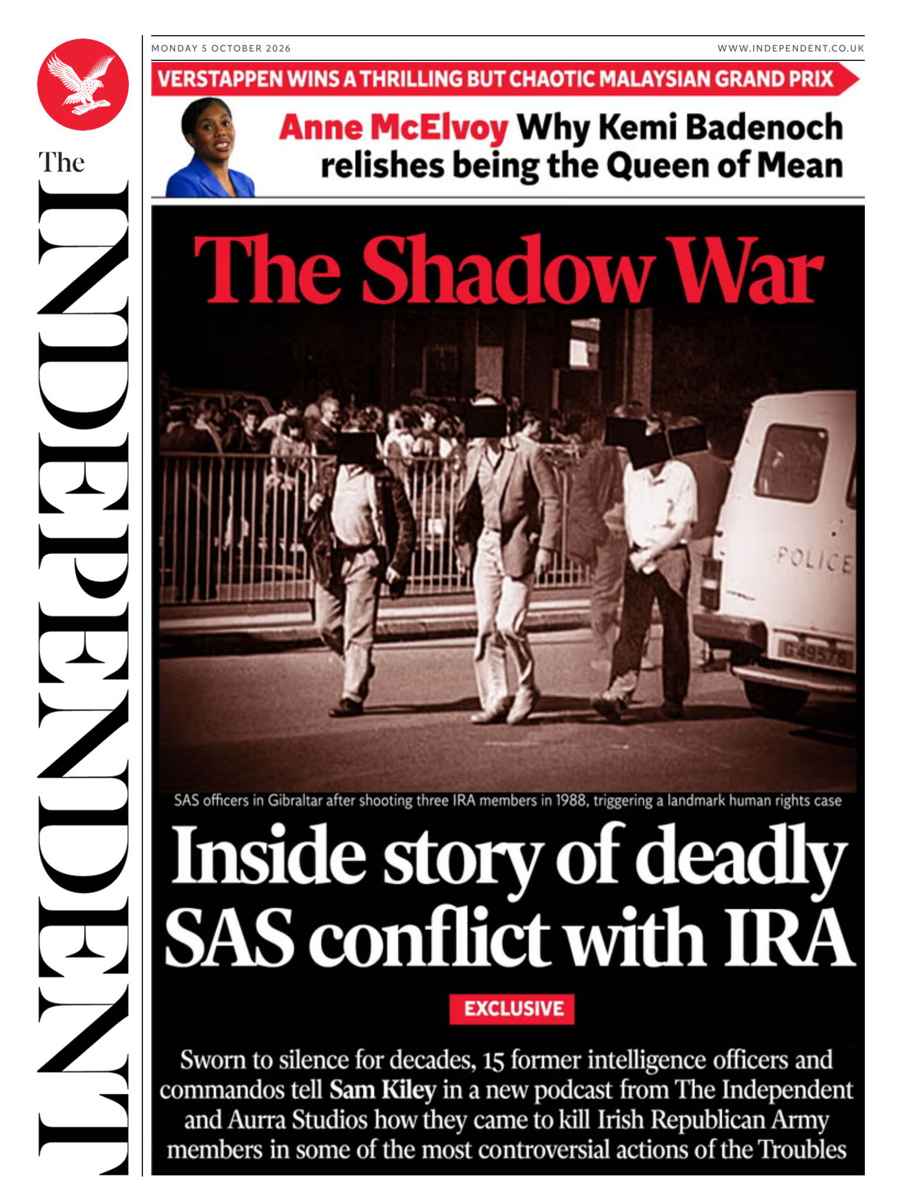The Independent Daily Edition Newspaper issue Monday, 05 October 2026