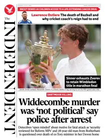 The Independent Daily Edition Newspaper 
                issue Monday, 13 July 2026