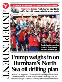 The Independent Daily Edition Newspaper 
                issue The Independent Daily Edition Newspaper