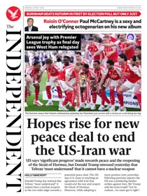 The Independent Daily Edition Newspaper 
                issue The Independent Daily Edition Newspaper