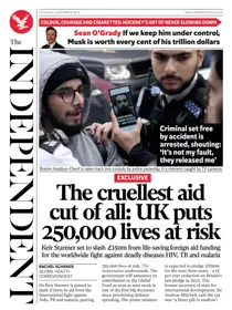 The Independent Daily Edition Newspaper 
                issue Saturday, 08 November 2025