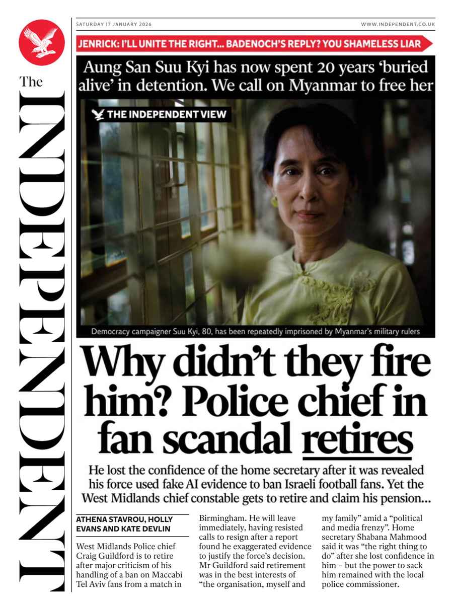 The Independent Daily Edition Newspaper issue Saturday, 17 January 2026