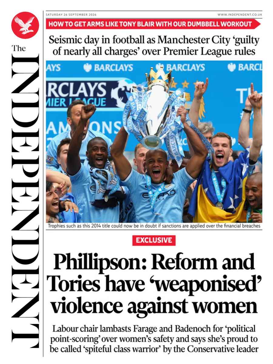 The Independent Daily Edition Newspaper issue Saturday, 26 September 2026