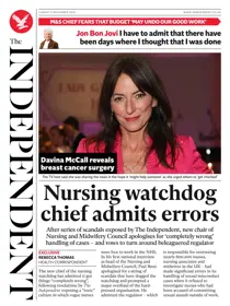 The Independent Daily Edition Newspaper 
                issue Sunday, 09 November 2025