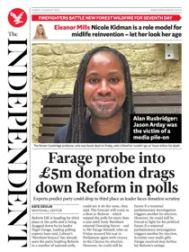 The Independent Daily Edition Newspaper 
                issue Sunday, 16 August 2026