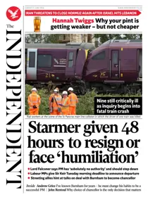 The Independent Daily Edition Newspaper 
                issue Sunday, 21 June 2026