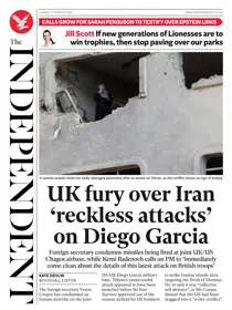 The Independent Daily Edition Newspaper 
                issue Sunday, 22 March 2026