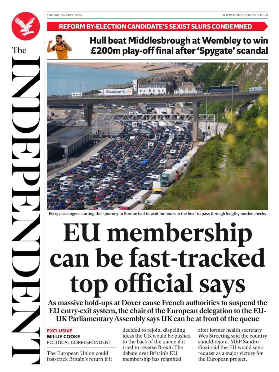 The Independent Daily Edition Newspaper issue Sunday, 24 May 2026
