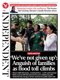 The Independent Daily Edition Newspaper 
                issue Sunday, 30 August 2026