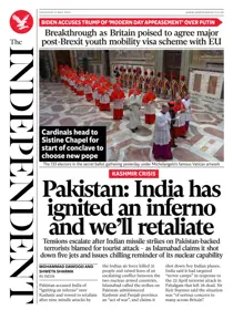 The Independent Daily Edition Newspaper 
                issue Thursday, 08 May 2025