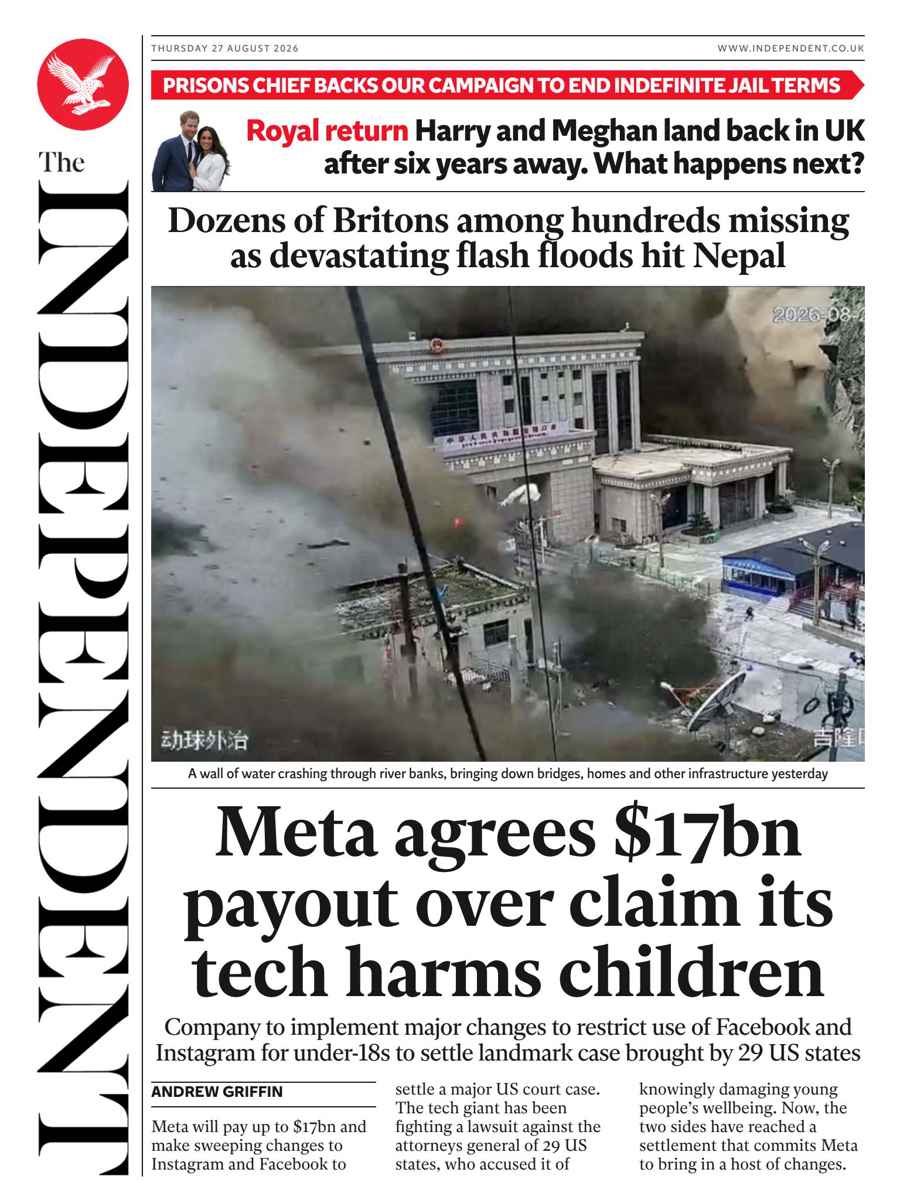 The Independent Daily Edition Newspaper