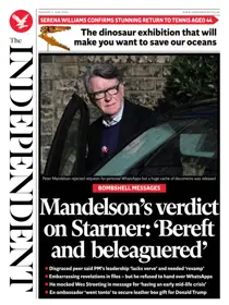 The Independent Daily Edition Newspaper 
                issue The Independent Daily Edition Newspaper