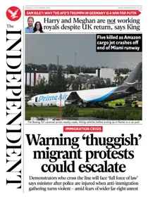 The Independent Daily Edition Newspaper 
                issue The Independent Daily Edition Newspaper