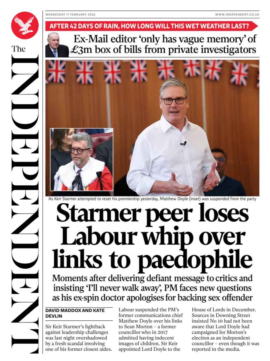 The Independent Daily Edition Newspaper issue Wednesday, 11 February 2026
