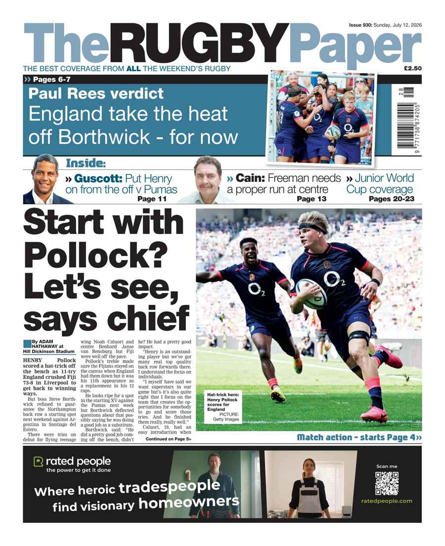 The Rugby Paper issue 12-Jul-2026