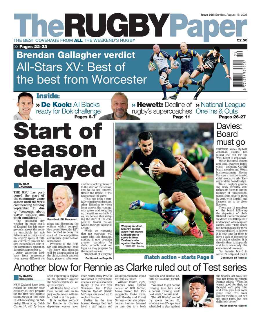 The Rugby Paper issue 16-Aug-2026