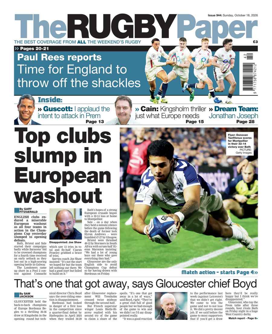The Rugby Paper issue 18-Oct-2026