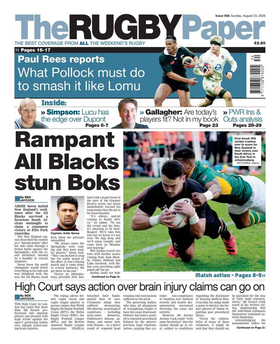 The Rugby Paper issue 23-Aug-2026