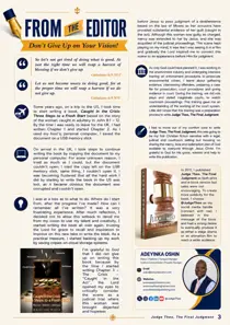 The Talent Publishing 
                issue From The Editor - Judge Theo, the Final Judgment