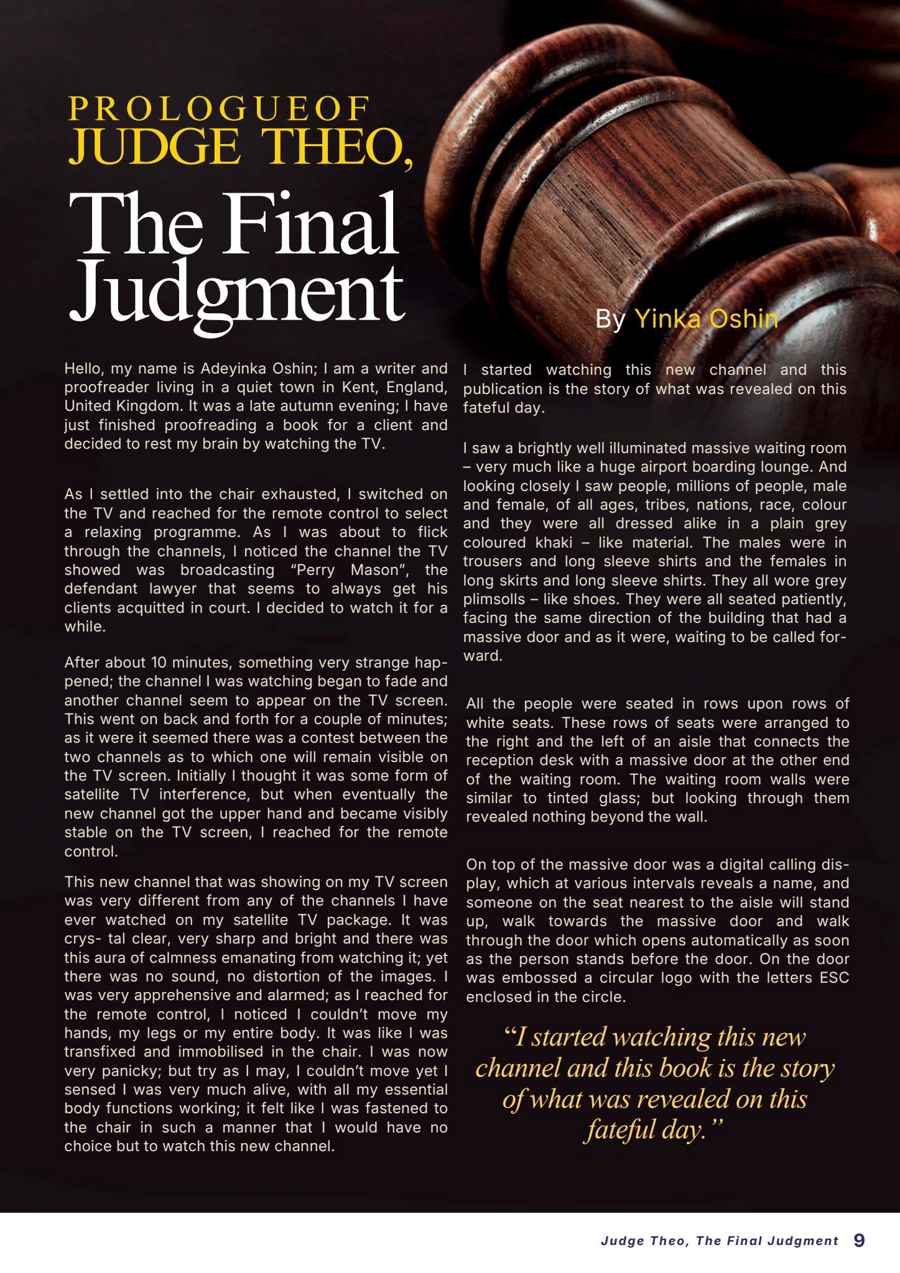 The Talent Publishing issue Prologue - Judge Theo, The Final Judgment