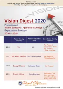 The Talent Publishing Think Big Plan Big I Have a Big God - Preview of Vision Digest 2020
