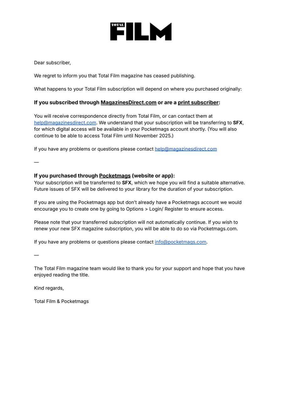 Total Film issue Important notice